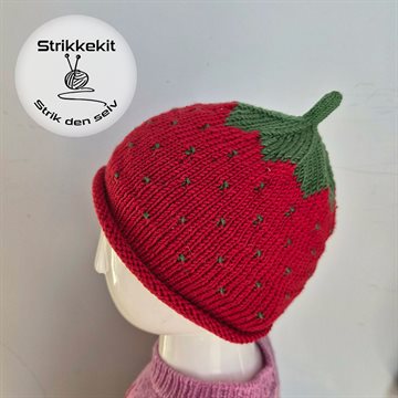 Strikkekit - Jordbærhue